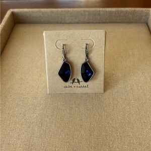 Chloe + Isabel Sapphire Blue Crystal Earrings - New